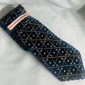 TANGO 100% Silk Tie Golf Club Pattern NWT Handmade Quiet Luxury Preppy Dad Gift